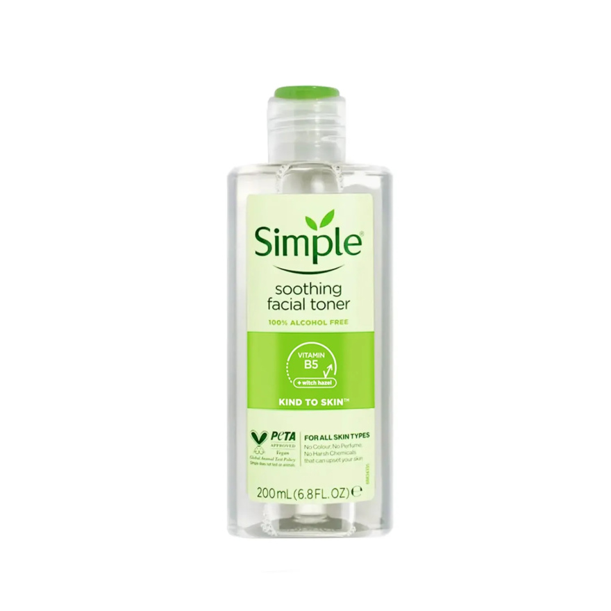 تونر آرامش‌بخش صورت سیمپل مدل Soothing Facial Toner مناسب انواع پوست حجم 200 میلی‌لیتر