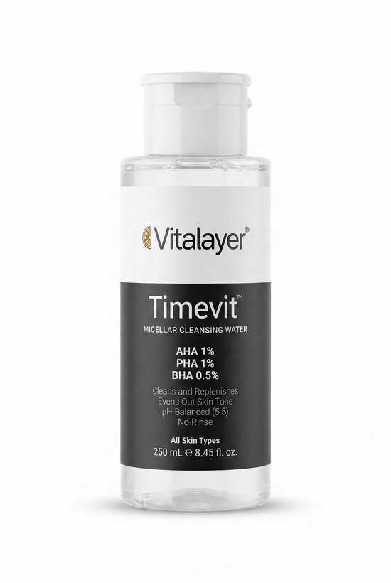 میسلار واتر ویتالیر مدل Timevit مناسب انواع پوست حجم 250 میلیلیتر