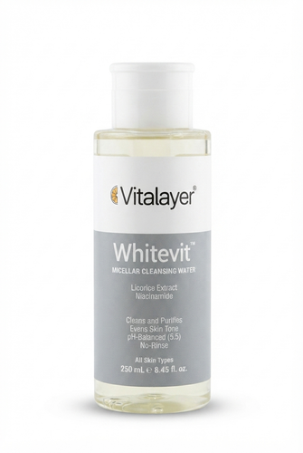 میسلار واتر ویتالیر مدل Whitevit مناسب انواع پوست حجم 250 میلیلیتر