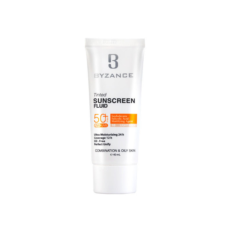 ضد آفتاب بیزانس پوست چرب و مختلط SPF 50 رنگ بژ روشن شماره ۱۰ حجم ۴۰ میلیلیتر